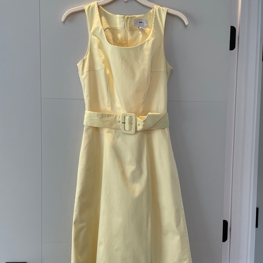H&M Yellow Fitted Dress